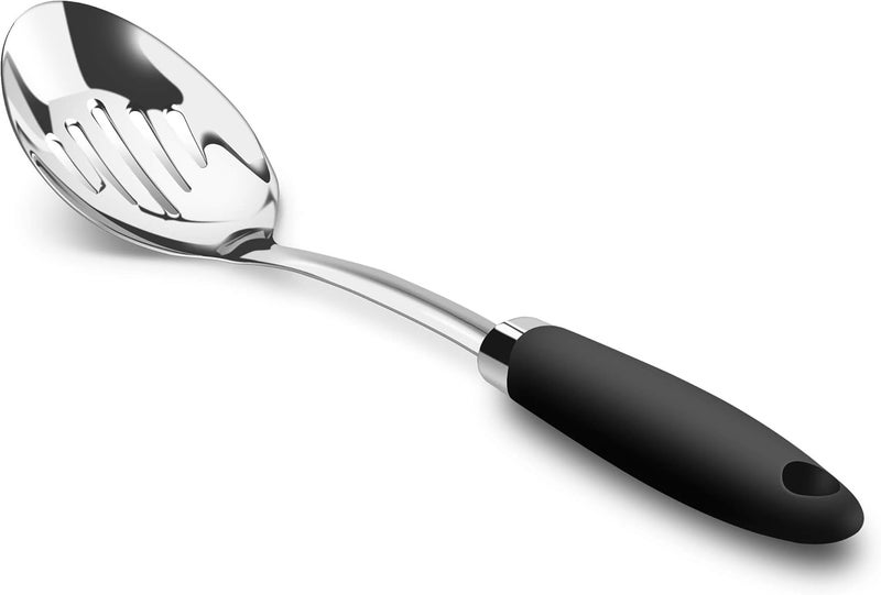 JXWING Brushed Stainless Steel Non-Slip Ergonomic Handle Spoon - Image 1